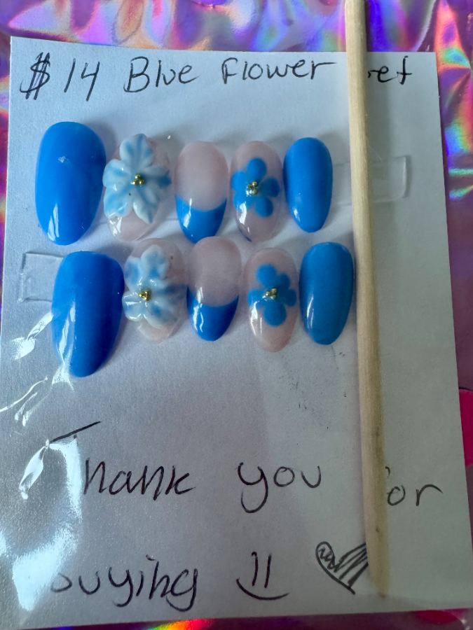 Blue Flower nail set